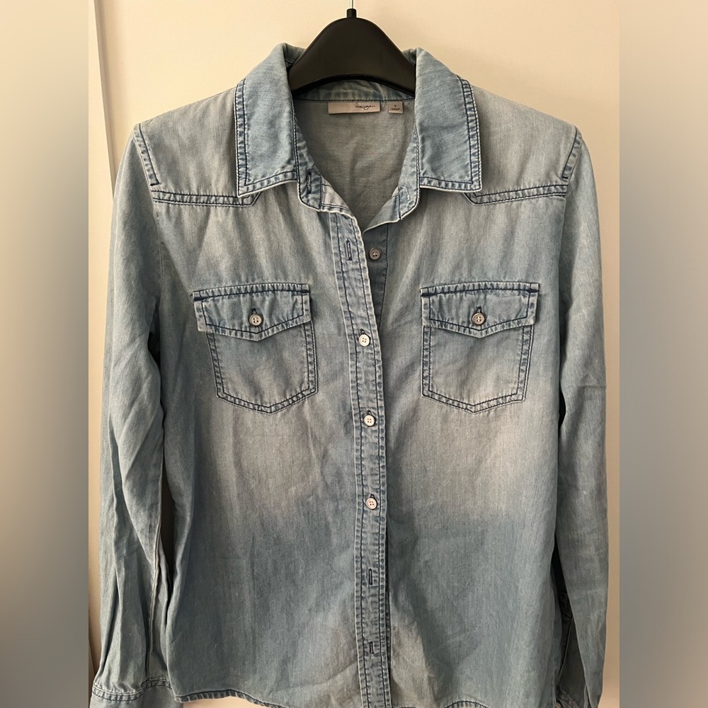 Halogen sz S denim long sleeve button up